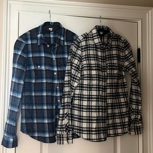 Lot of 2 LL Bean Signature flannel shirts